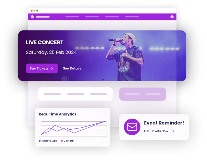 Ticket Spot widget embedded on a Wix website for selling event tickets